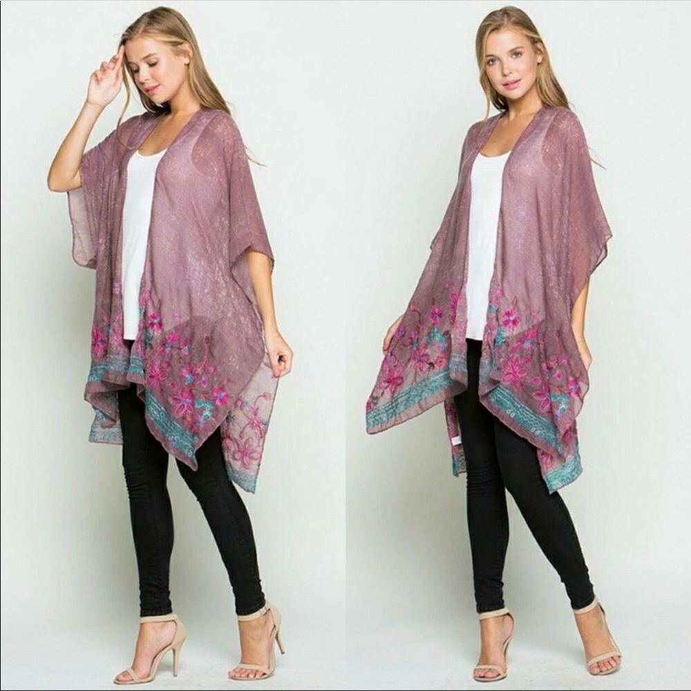 Women's Floral Embroidered Shrugs - Picture 3 of 7